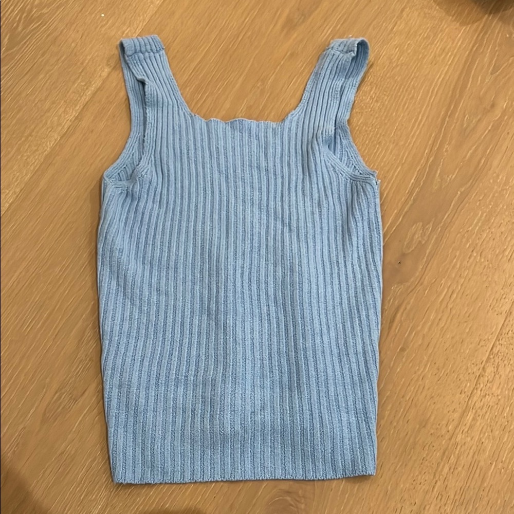 Blue Ribbed Brandy tank not sold anymore